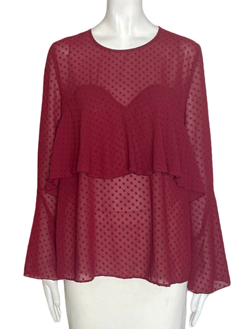 Blusa The Fifth Label Transparente Manga larga Rojo - Talla M