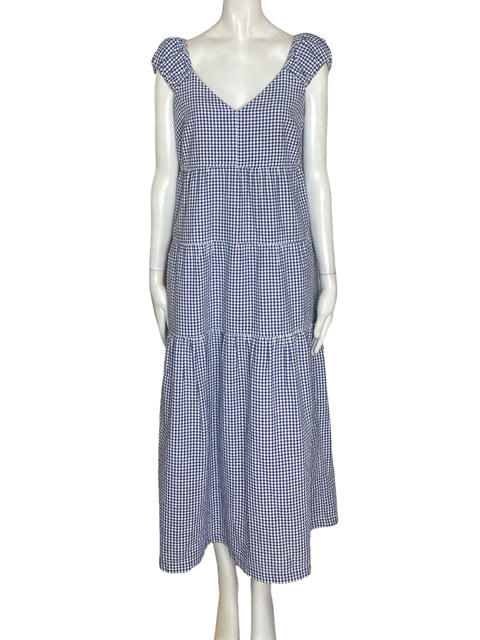 Vestido Old Navy Maxi Cuadros Azul - Talla S