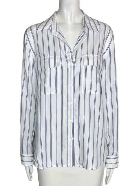Camisa Babaton Rayas Botones Azul - Talla S