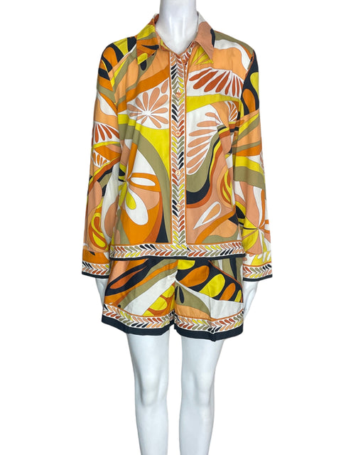 Conjunto Zara de Algodón Estampado Short/blusa Naranja - Talla M