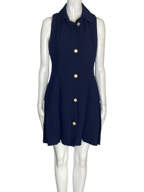 Vestido Maeve Sin mangas Botones Azul- Talla S