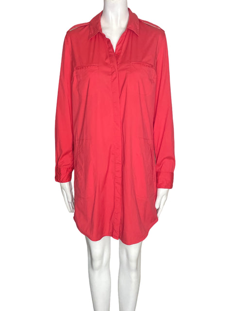 Vestido Bebe de Algodón Liso Manga larga Rosado - Talla S