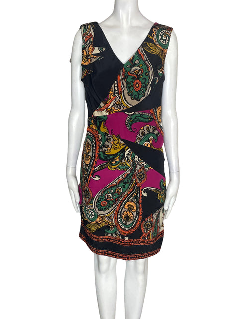 Vestido Yoana Baraschi de Seda Estampado Sin mangas Negro - Talla 4