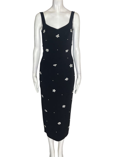 Vestido Zara Apliques Tiras Negro - Talla S