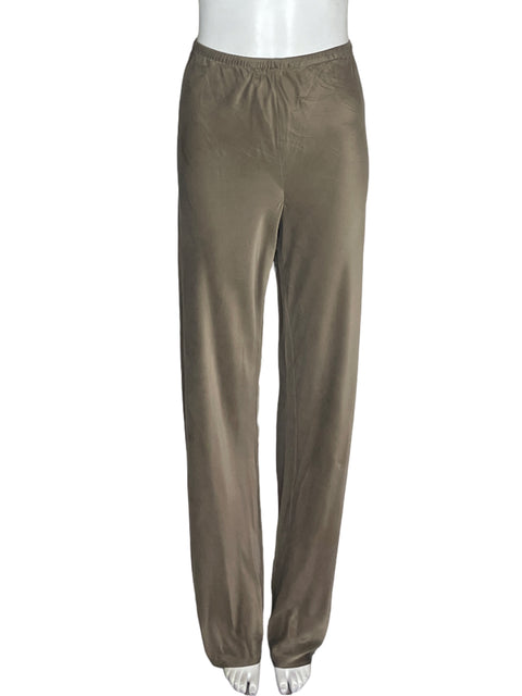 Pantalón Eaves de Seda Elastico Recto Verde - Talla M
