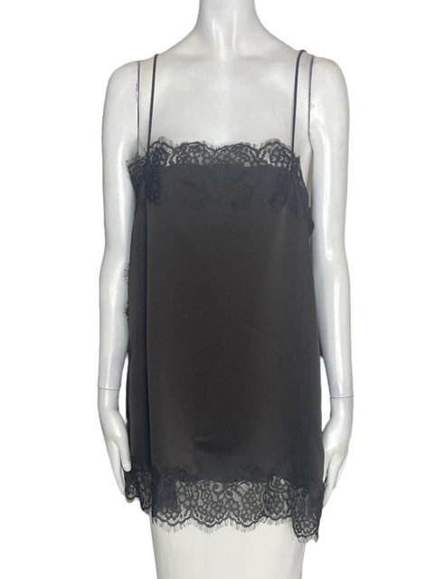Blusa Zara Tiras Encaje Negro - Talla L