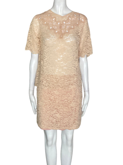 Conjunto Sugar+lips Tejido Falda/blusa Beige - Talla M