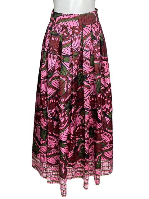 Falda Cq&cq Estampado Floral Marrón - Talla S