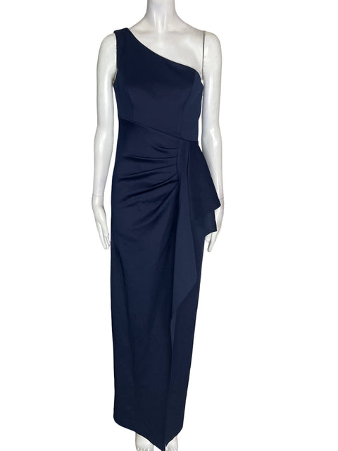 Vestido De Fiesta Aqua Oneshoulders Maxi Azul - Talla 2