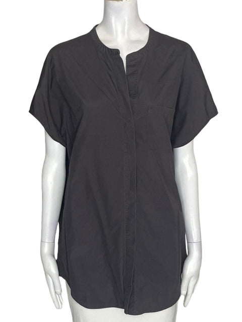 Blusa Vince de Algodón  Botones Marrón - Talla M