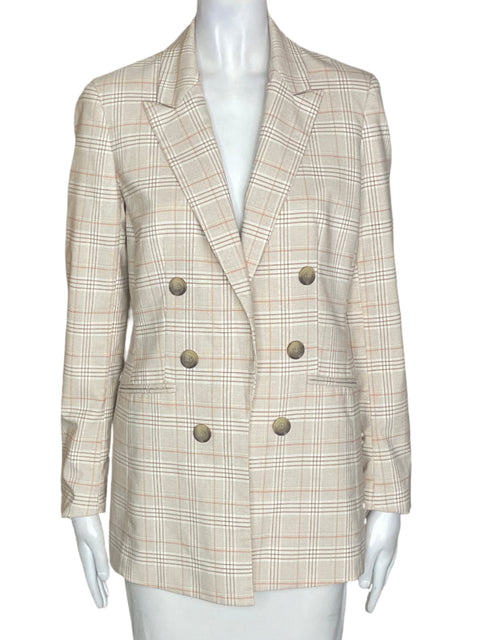 Blazer Bar Iii Cuadros Abierto Beige - Talla S