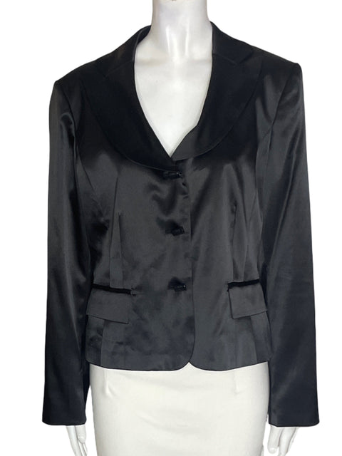 Blazer Nine West Satinado Botones Negro - Talla 12