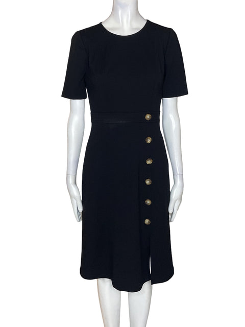 Vestido Maggy London Manga corta Botones Negro - Talla 2