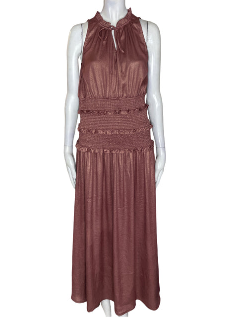 Vestido Current Air Sin mangas Maxi Marrón - Talla M