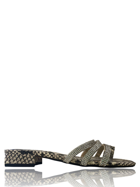 Sandalia Vince Camuto Animal print Tacón bajo Negro - Talla 6.5