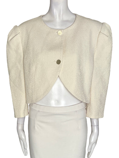 Chaqueta Zara Botones Manga larga Blanco - Talla XL