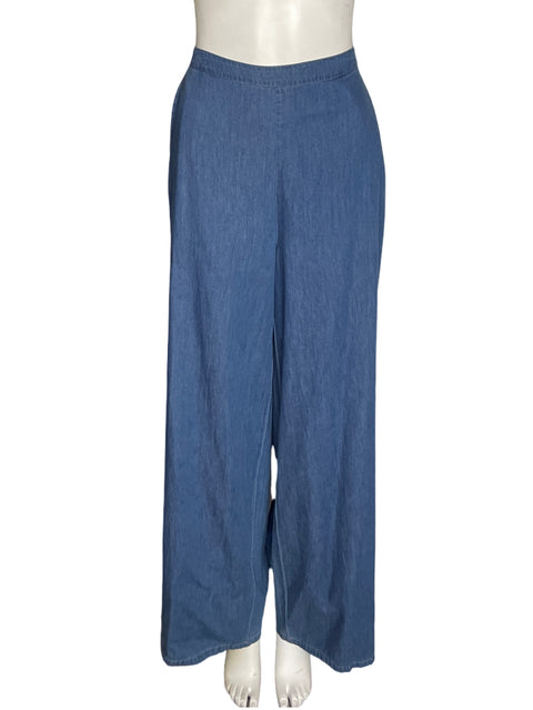 Pantalón Sadie & Sage de Algodón Recto Palazo Azul - Talla L