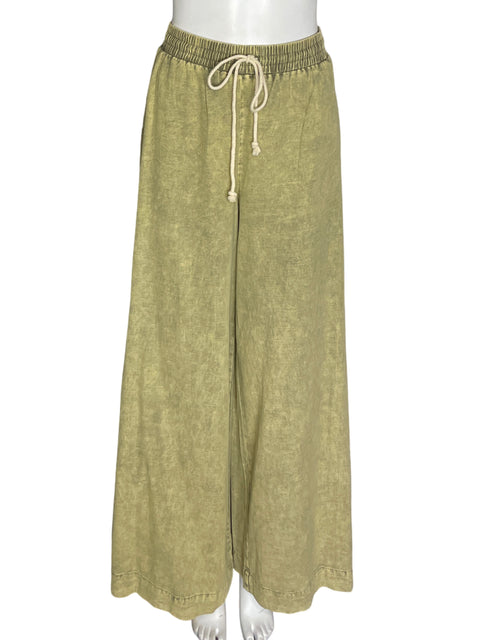 Pantalón Ee:some de Algodón Elastico Recto Verde - Talla L