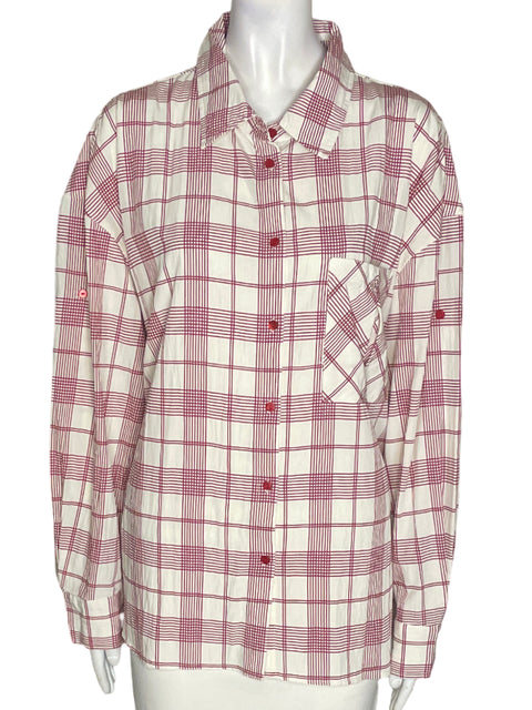 Camisa Parfois de Algodón Cuadros Manga larga Rojo - Talla M