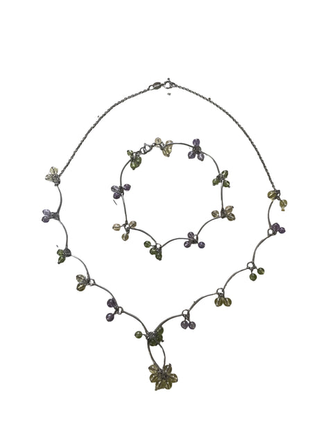 Set Tesoro Tps Collar Pulsera Plateado - Talla U