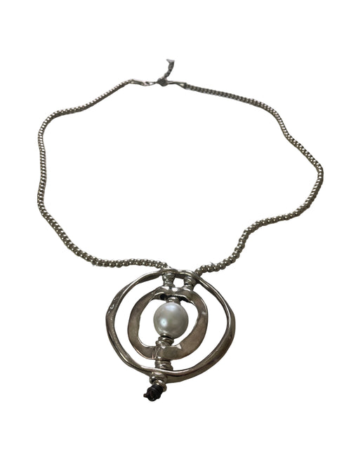 Collar Uno De 50 Perla Dije Plateado - Talla U
