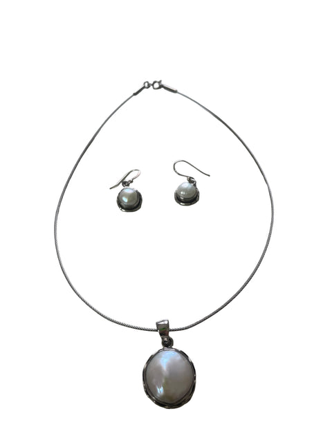 Set Tesoro Tps Perla Mabe Plateado - Talla U