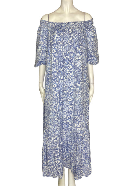 Vestido Robert Louis Maxi Outshoulders Azul - Talla M