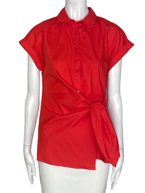 Blusa Zara de Algodón Cruzado Manga corta Naranja - Talla S