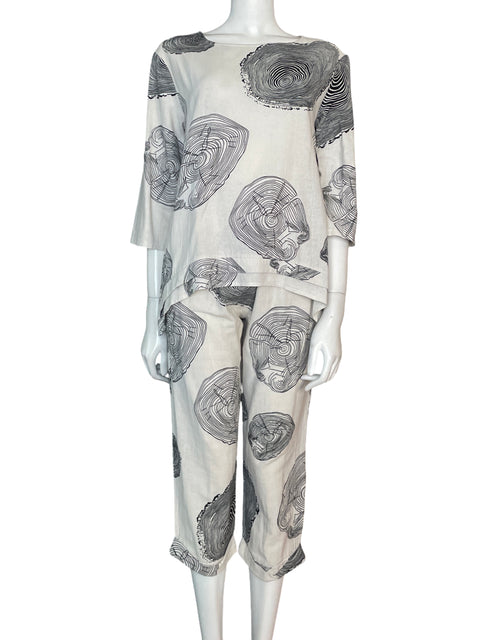 Conjunto Zanzea de Algodón Estampado Manga larga Beige - Talla S