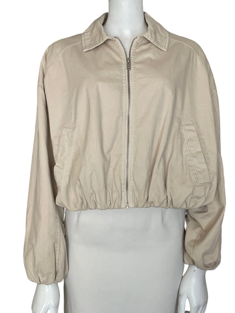 Abrigo Stradivarius de Algodón Oversize Cuello solapa Beige - Talla L