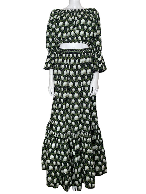 Conjunto Agua Bendita Estampado Maxi Verde - Talla M