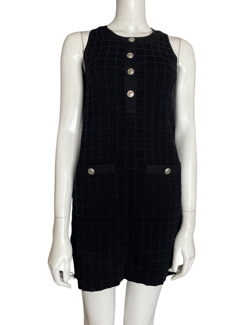 Vestido Maje Texturizado Mini Negro - Talla 36