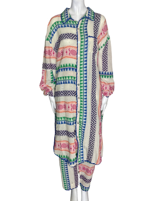 Conjunto Farm de Algodón Pantalón/bluson Estampado Verde - Talla L