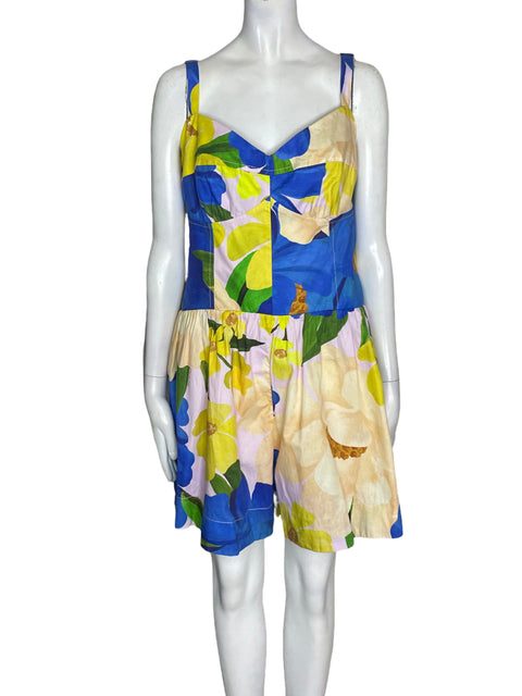 Vestido Farm de Algodón Estampado Midi Azul - Talla XL