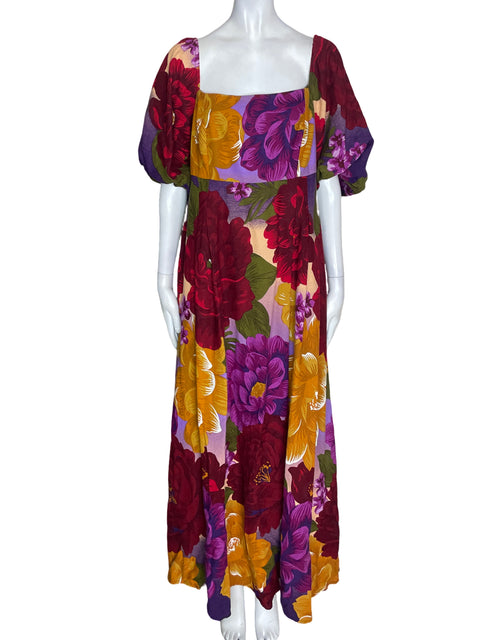 Vestido Farm Estampado Abullonado Rojo - Talla XL