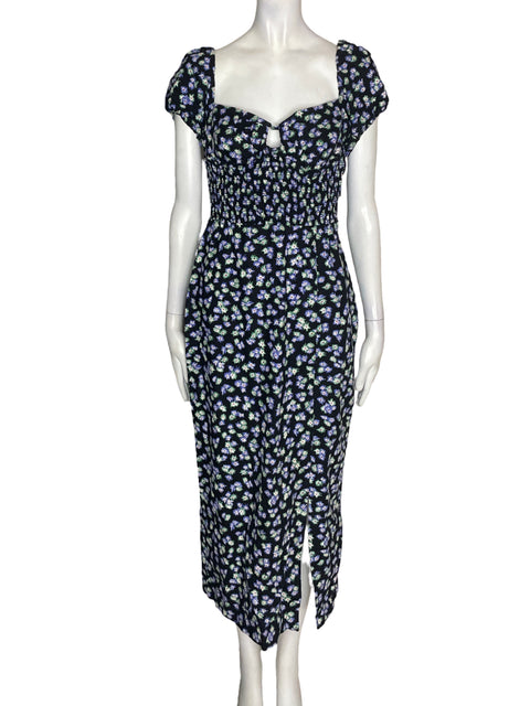 Vestido Zara de Viscosa Elastico Maxi Azul - Talla XL