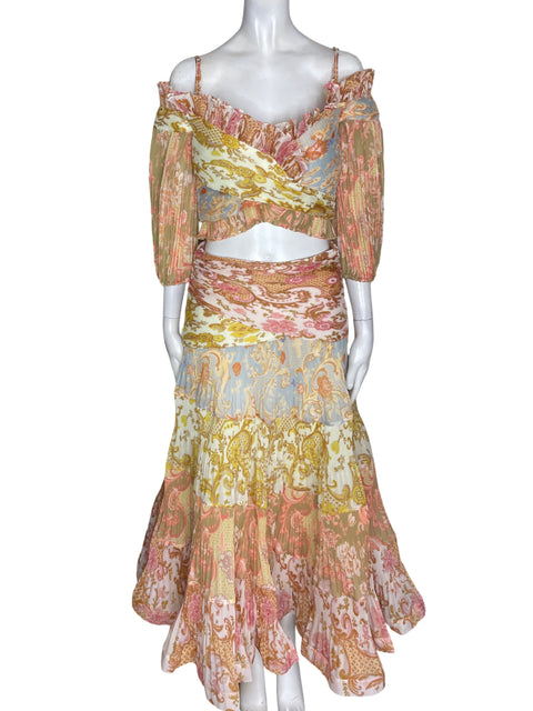 Conjunto Zimmermann Blusa/falda Abullonado Naranja - Talla 0