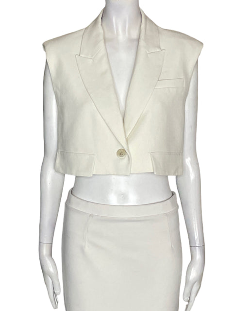 Chaleco Zara Cuello v Crop Blanco - Talla S