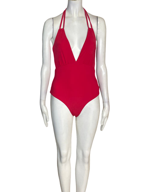 Traje De Baño Onda de mar Enterizo Tiras Rojo - Talla XS