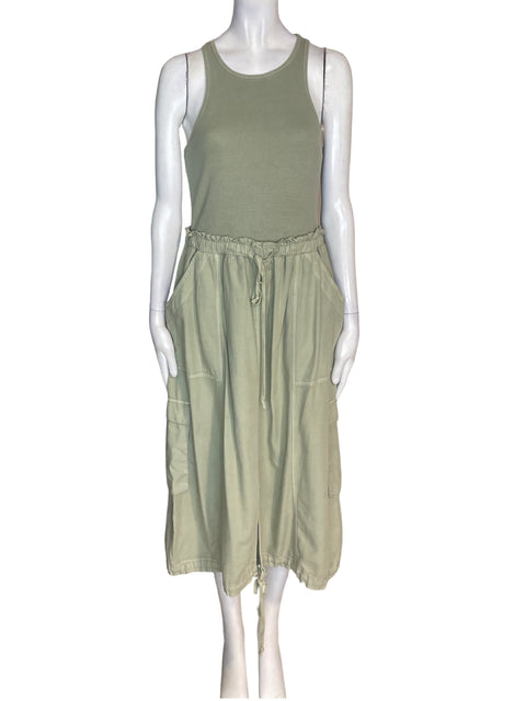 Vestido Daily practice de Algodón Sin mangas Midi Verde - Talla S