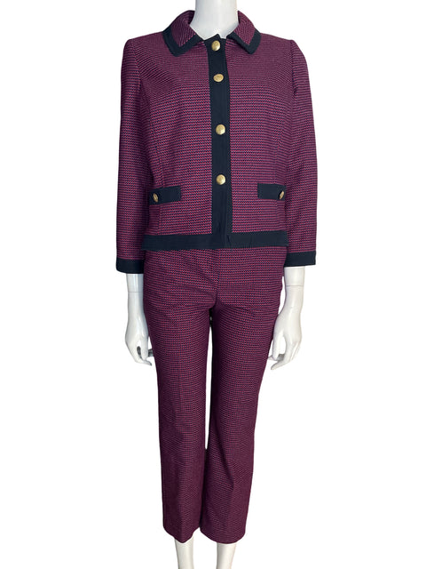 Conjunto Julio de Algodón Estampado Botones Rojo - Talla 6