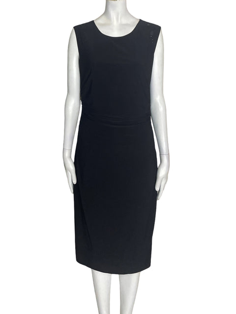 Vestido Kasper Sin mangas Midi Negro - Talla 8