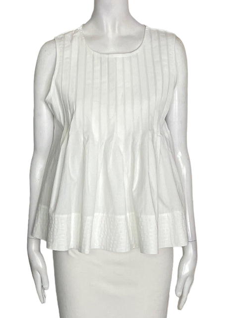 Blusa Only For you de Algodón Plisado Sin mangas Blanco - Talla S