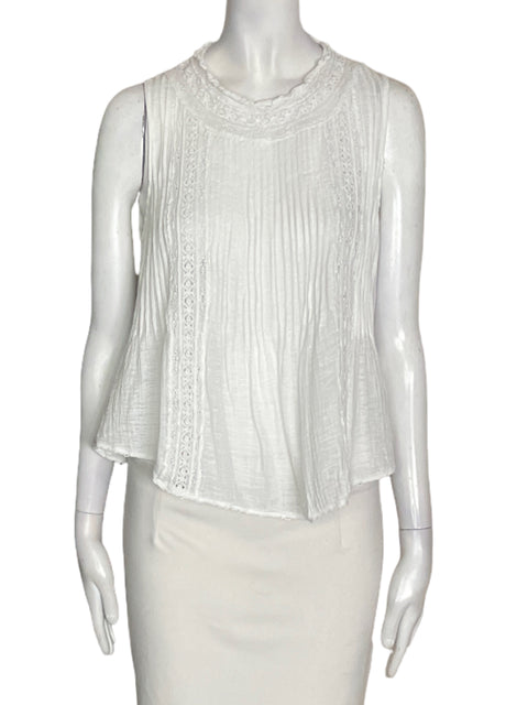 Blusa Zara de Algodón Tejido Mini Blanco - Talla XS