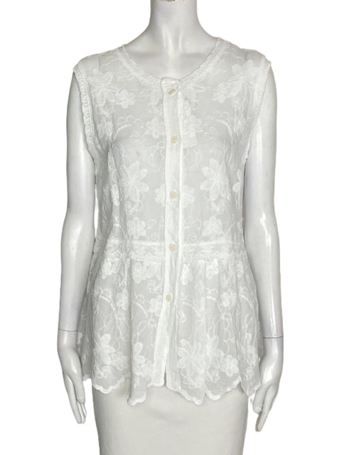 Blusa Huichang de Viscosa Bordado Suelto Blanco - Talla S