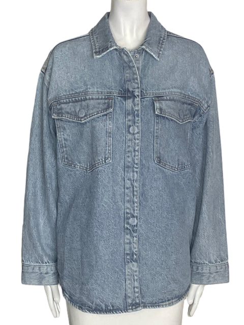 Chaqueta Pistola Bolsillo Manga larga Azul - Talla XS
