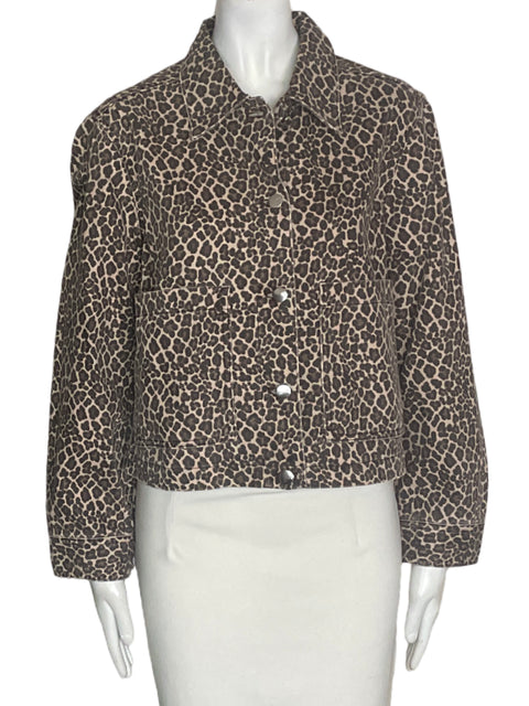 Chaqueta Madewell de Algodón Animal print Bolsillo Marrón - Talla S