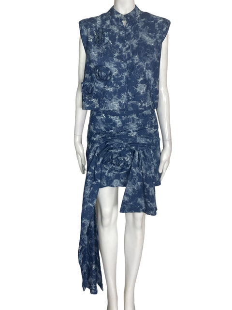 Conjunto San malo Falda/chaleco Apliques Azul - Talla S