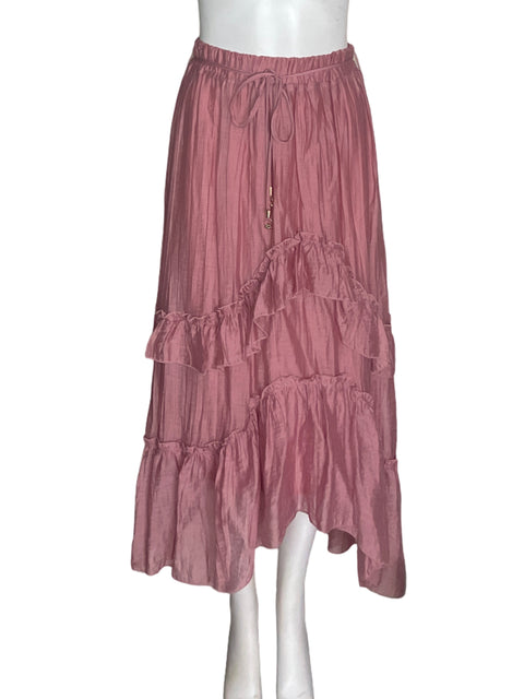 Falda Zara Ruchas Vuelos Rosado - Talla XS