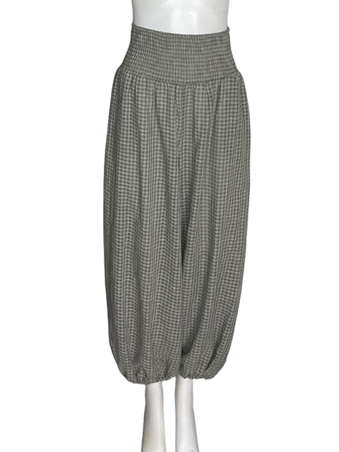 Pantalón Zara Elastico Cuadros Verde - Talla S